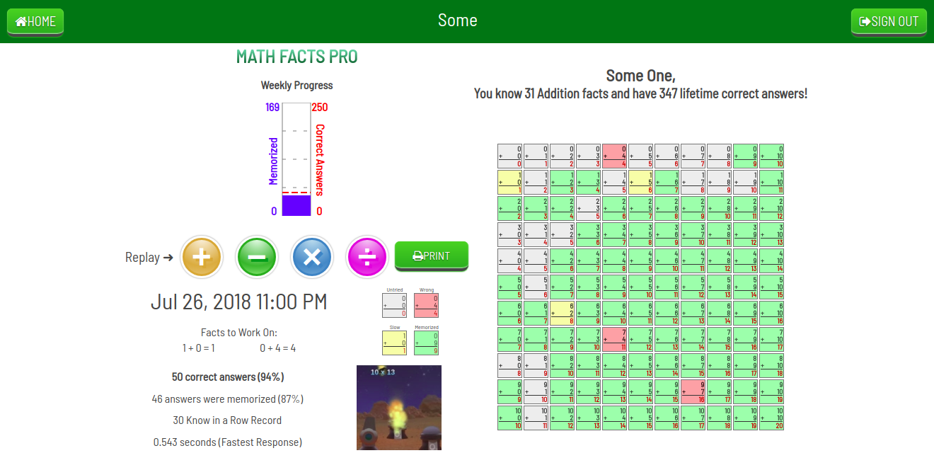 math fact practice free online